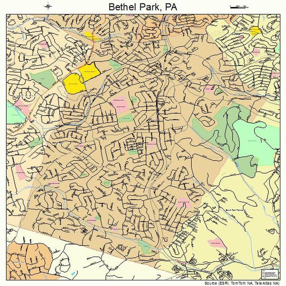 Bethel Park Pennsylvania Street Map 4206064, Bethel Park, United States, Bethel Weather, Streets In Bethel Park Pa