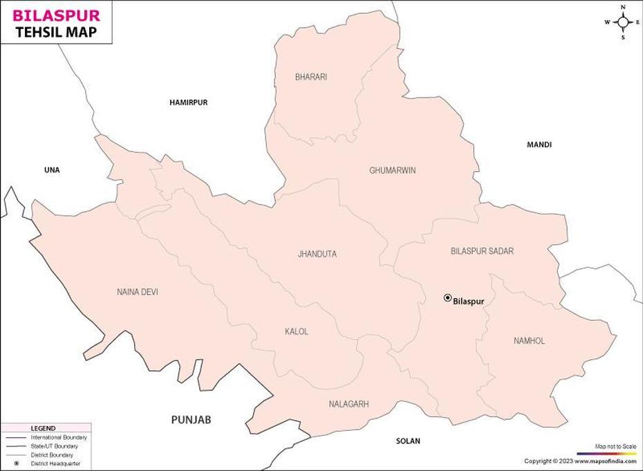 Bilaspur Tehsil Map, List Of Tehsils In Bilaspur, Bilāspur, India, Gobind  Sagar, Courtyard  Marriott
