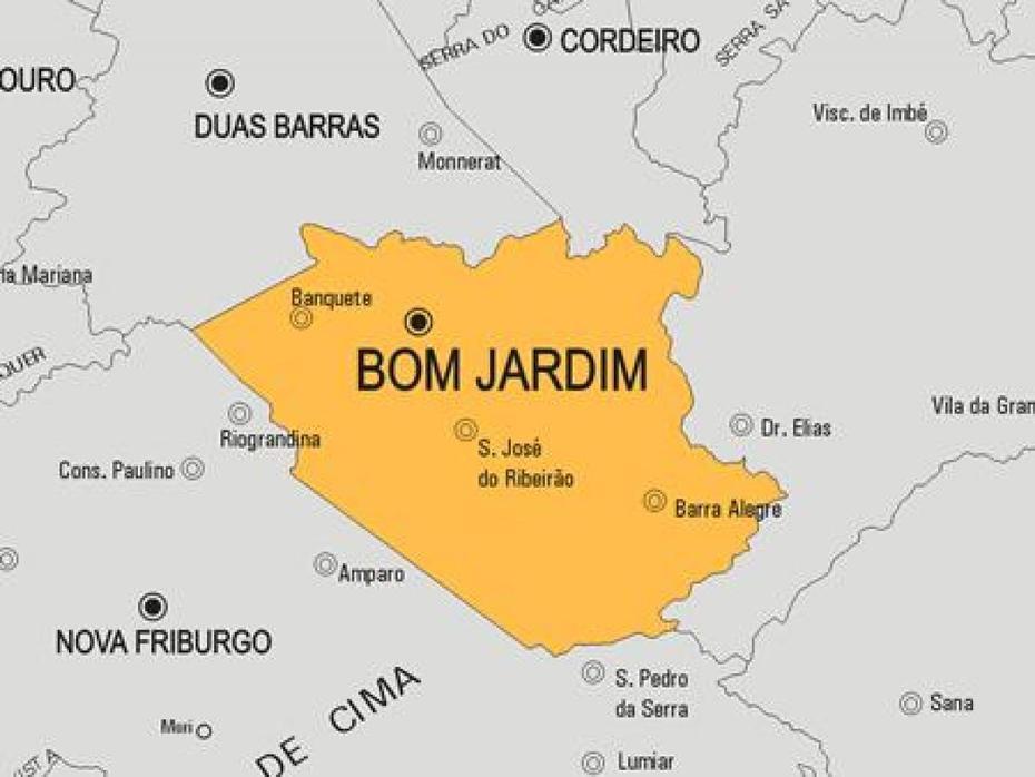 Bom Jardim, Municipio De Mapa – Mapa De Bom Jardim Municipio (Bresil), Bom Jardim, Brazil, Bom Jardim Da Serra, Jardim Araras