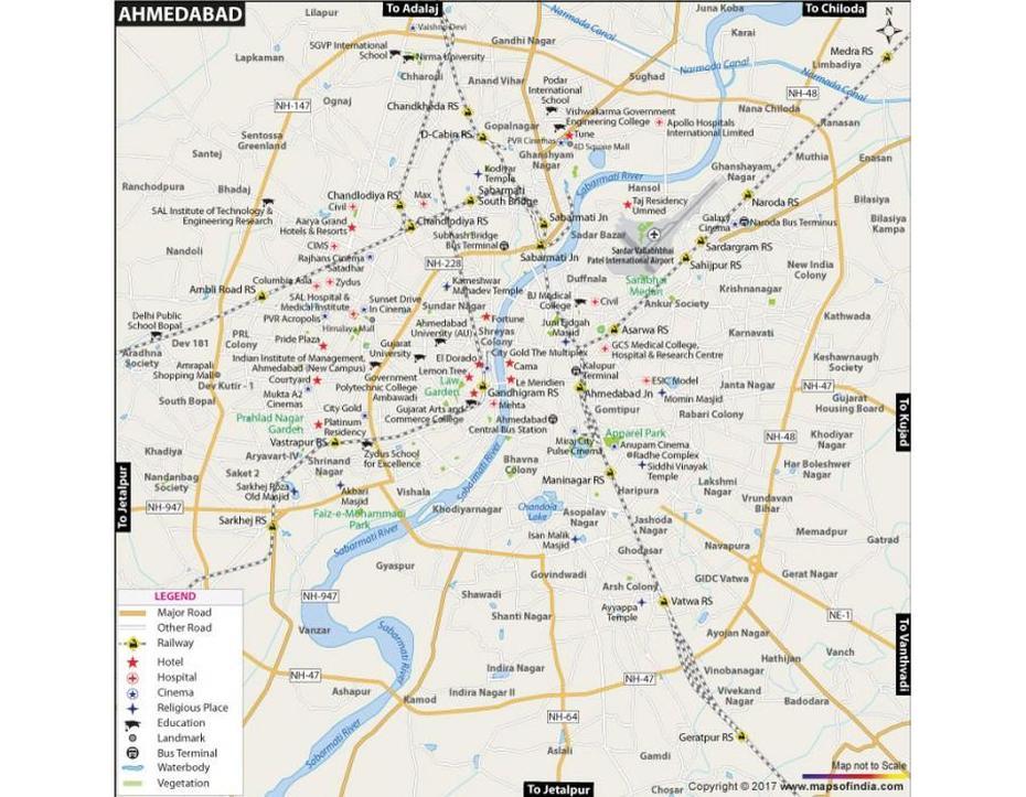 Buy Ahmedabad City Map, Ahmedabad, India, Where Is Ahmedabad, Ahmedabad Location