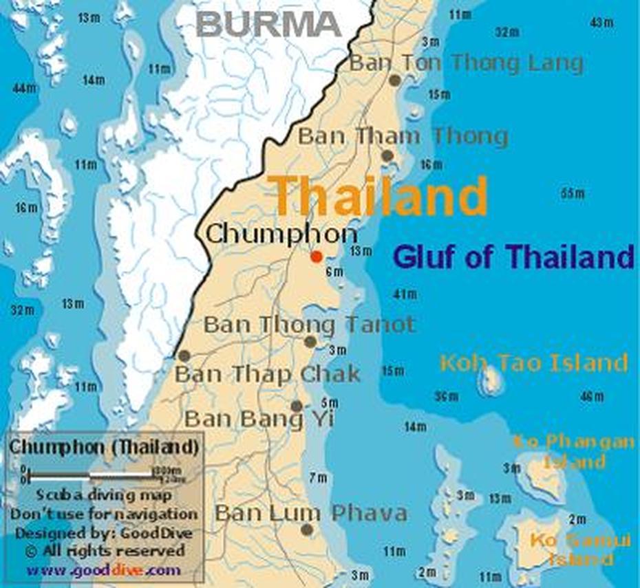 Chumphon Map – Gooddive, Chumphon, Thailand, Thailand  Provinces Cities, Detailed  Of Thailand