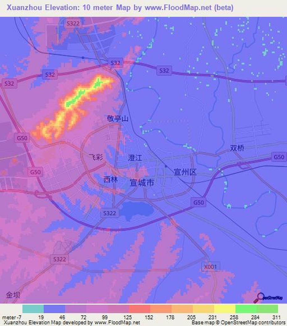 Elevation Of Xuanzhou,China Elevation Map, Topography, Contour, Xuanzhou, China, Hubei Province  Cities, Jingzhou Hubei China