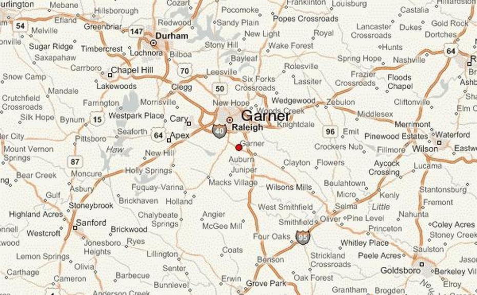 Garner Stadsgids, Garner, United States, United States  Colored, United States  With Capitals Only