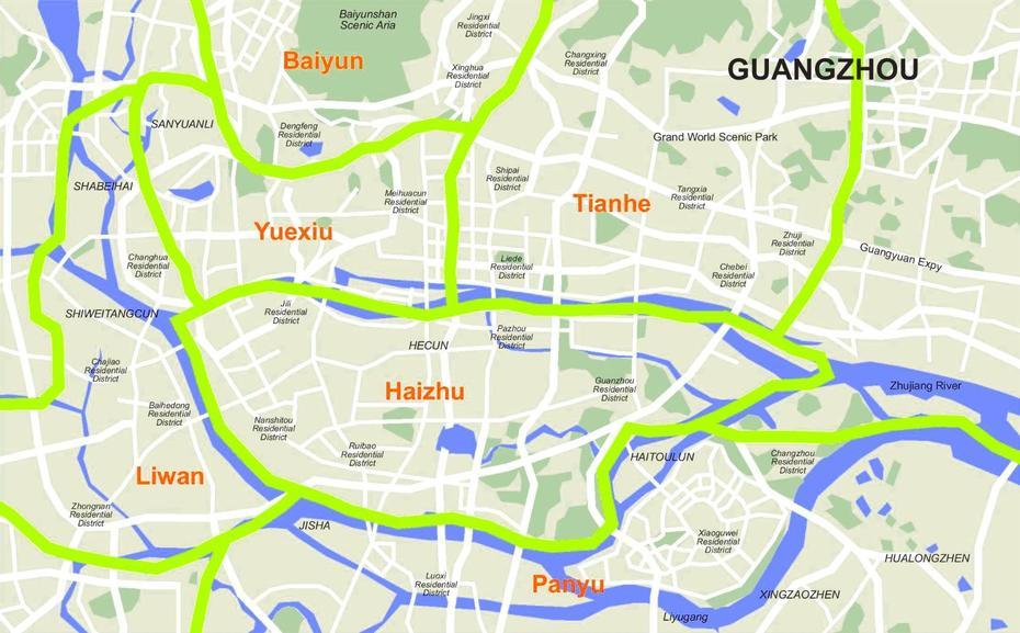 Guangzhou Districts Map, Luanzhou, China, Guangdong  English, Chongqing China