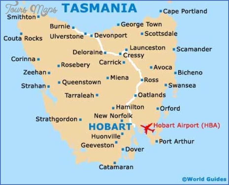 Hobart Map – Toursmaps, Hobart, United States, United States  Color, United States  With City