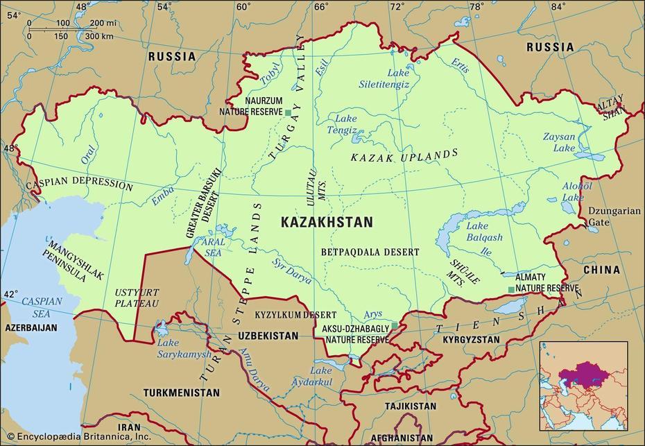 Kazakhstan Flag, Kazakhstan On The World, Poster, Atbasar, Kazakhstan