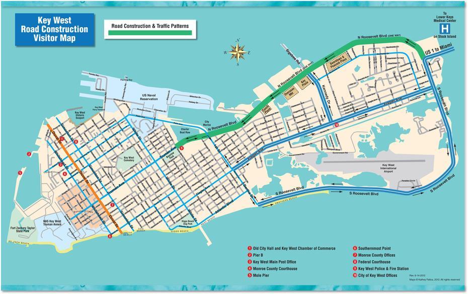 Key West Tourist Map, Key West, United States, California  Key, United States  Kids
