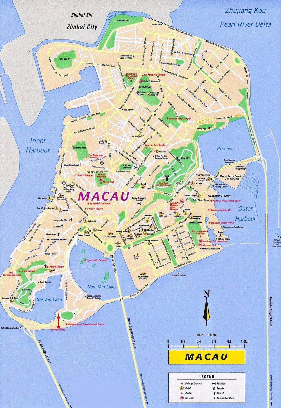 Large Macau Maps For Free Download And Print | High-Resolution And …, Macau, Brazil, Macau Beaches, Old Macau