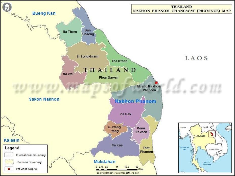 Nakhon Phanom Map | Map Of Nakhon Phanom Province, Thailand, Nakhon Phanom, Thailand, Nakhon Ratchasima, Ubon Thailand