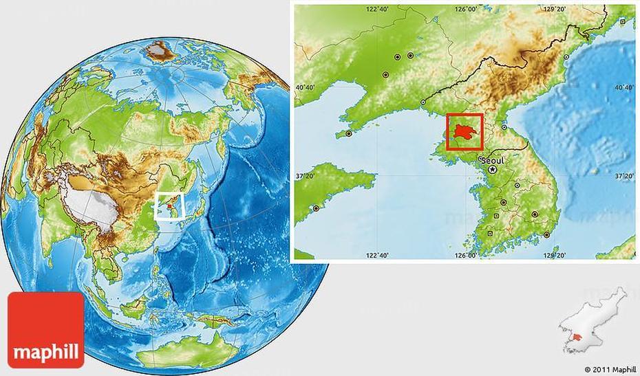 Physical Location Map Of Pyongyang, Pyongyang, North Korea, North Korea Country, North Korea Night