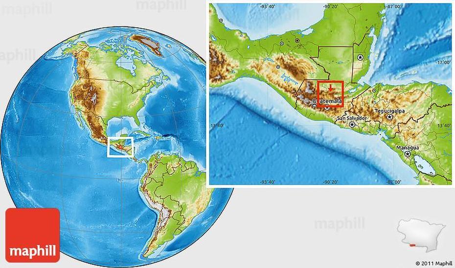 Physical Location Map Of Tactic, Tactic, Guatemala, Antigua Guatemala, Guatemala Mayan Culture