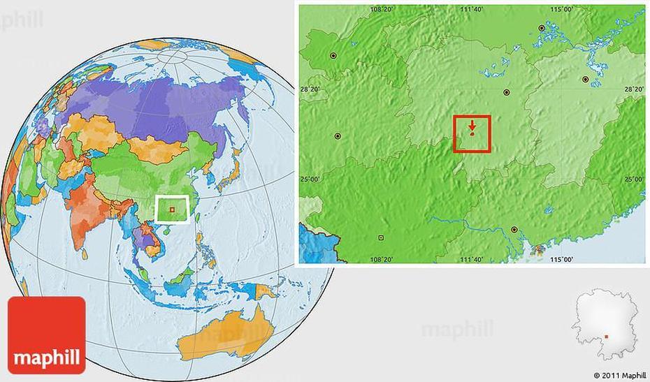 Political Location Map Of Yongzhou Shi, Yongzhou, China, Hunan Province, Fenghuang Ancient  Town