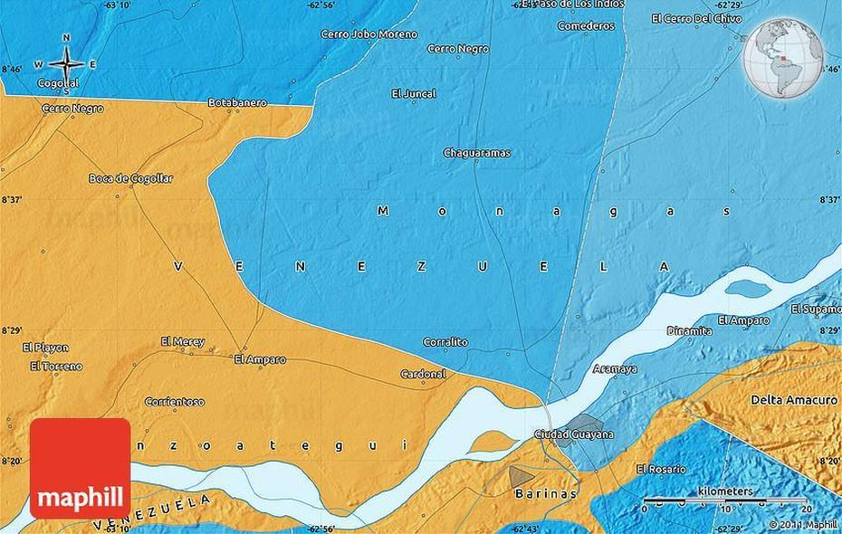 Political Map Of Ciudad Guayana, Ciudad Guayana, Venezuela, A De  Guyana, Lago De Maracaibo Venezuela