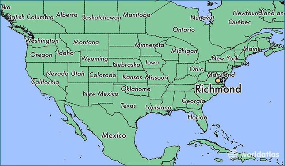 Where Is Richmond, Va? / Richmond, Virginia Map – Worldatlas, Richmond West, United States, West Us, Western United States  Usa