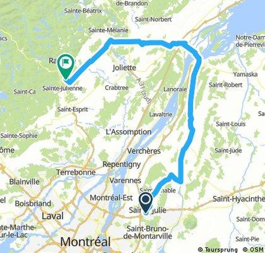 Sainte-Julie-Sainte-Julienne 2017 | Bikemap – Your Bike Routes, Sainte-Julie, Canada, Sainte Julie Canada, Santa Julia  Billiart