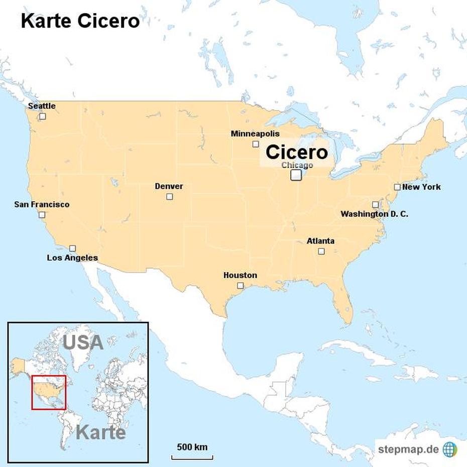 Stepmap – Karte Cicero – Landkarte Fur Usa, Cicero, United States, Cicero Il, Cicero Illinois