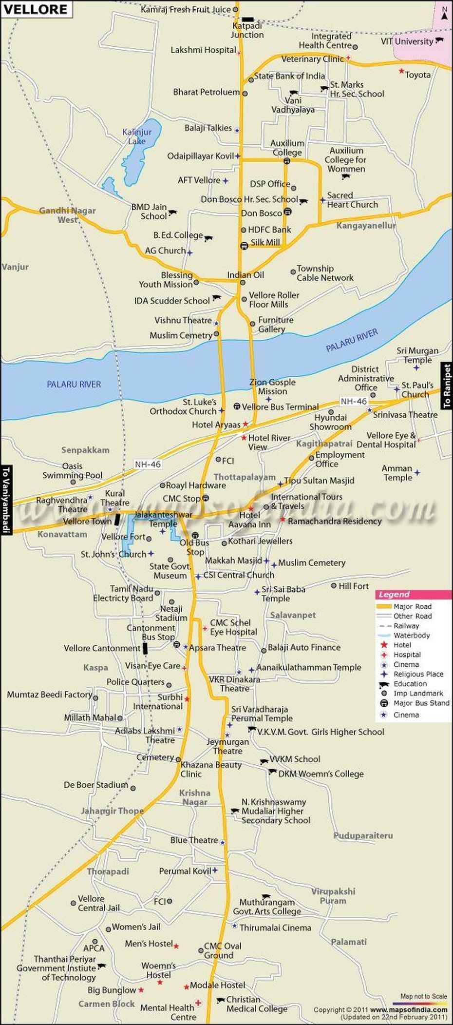 Vellore City Map | Vellore, Map, City Map, Vellore, India, Vellore Airport, Guwahati India