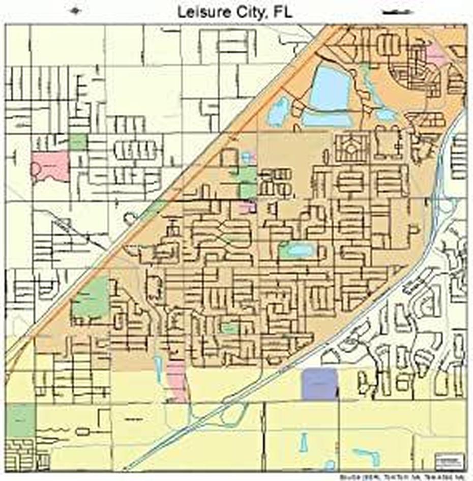 Amazon: Large Street & Road Map Of Leisure City, Florida Fl …, Leisure City, United States, All United States  With Cities, Usa  With State And City Names