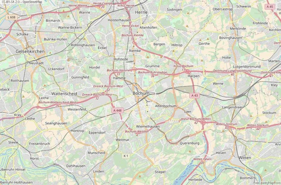 Bochum Map Germany Latitude & Longitude: Free Maps, Bochum, Germany, Soest Germany, Bochum Innenstadt