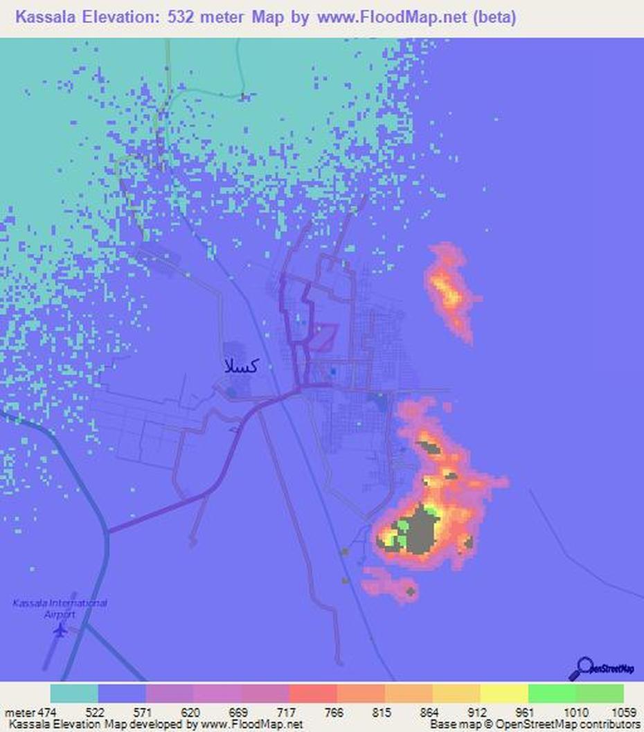 Elevation Of Kassala,Sudan Elevation Map, Topography, Contour, Kassala, Sudan, Sudan Location, East Sudan