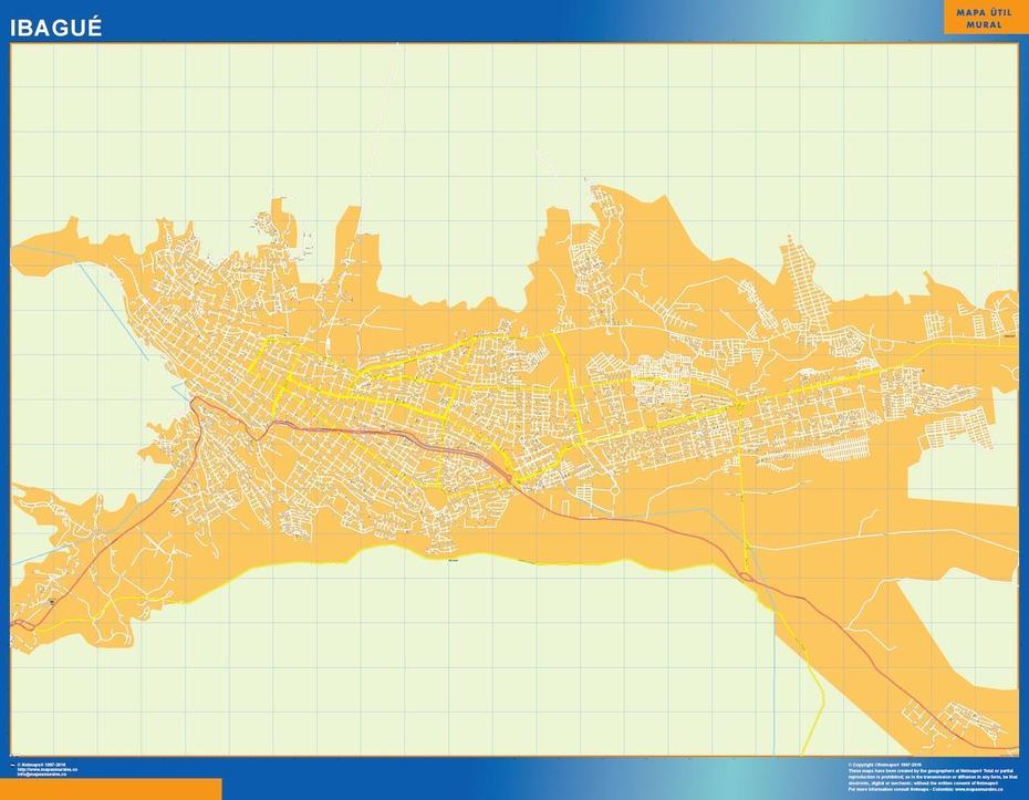 Ibague Wall Map In Colombia | Laminated Wall Maps Of The World., Ibagué, Colombia, Salento Colombia, Colombia Elevation