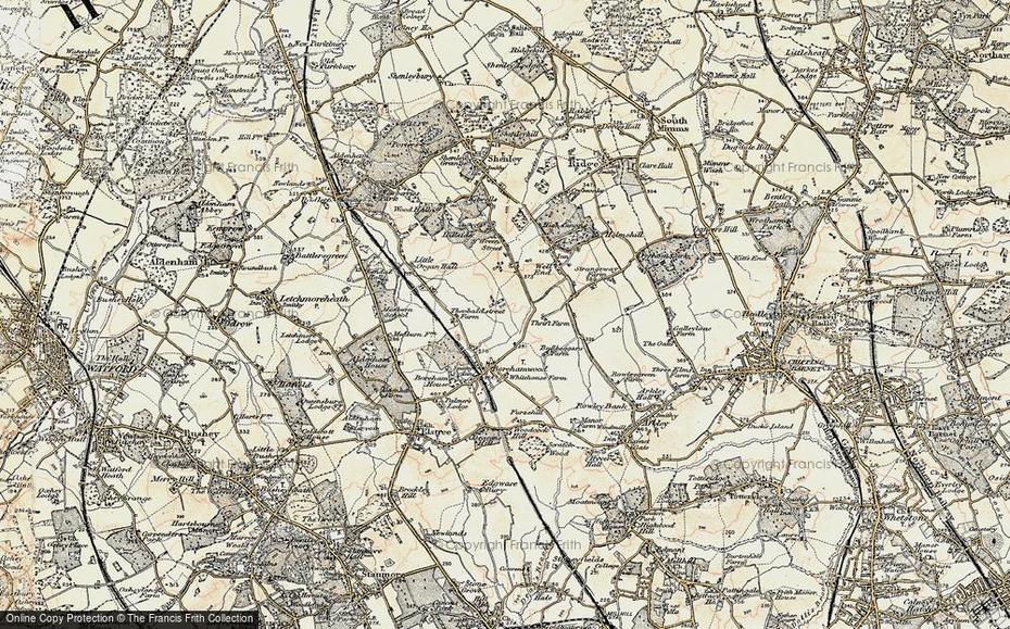 Map Of Borehamwood, 1897-1898 – Francis Frith, Borehamwood, United Kingdom, Meadow Park Borehamwood, Borehamwood Hertfordshire