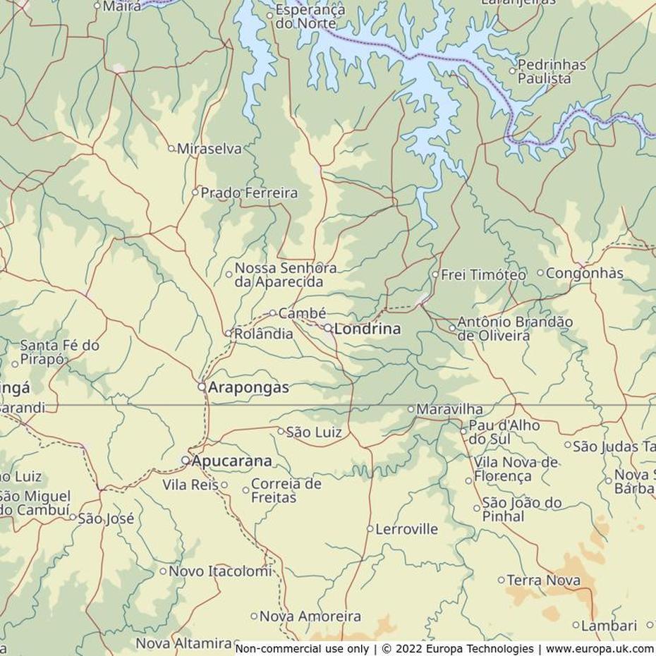 Map Of Londrina, Brazil | Global 1000 Atlas, Londrina, Brazil, Maringa Brazil, Parana Brazil