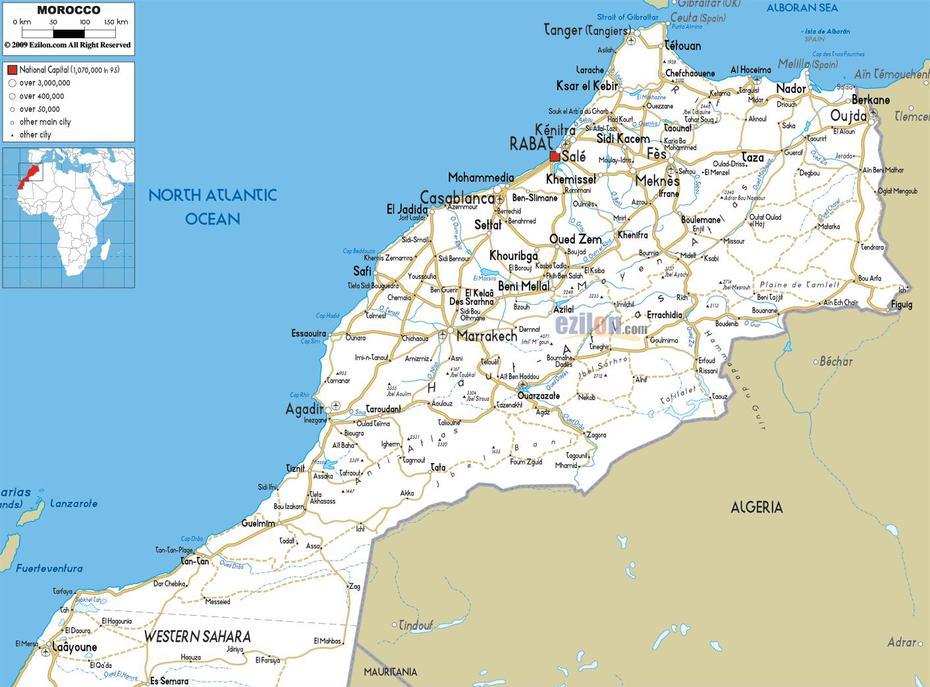 Map Of Morocco With Cities – State Coastal Towns Map, Dar Ould Zidouh, Morocco, Dar Es Salaam  Area, Cheekah Dar