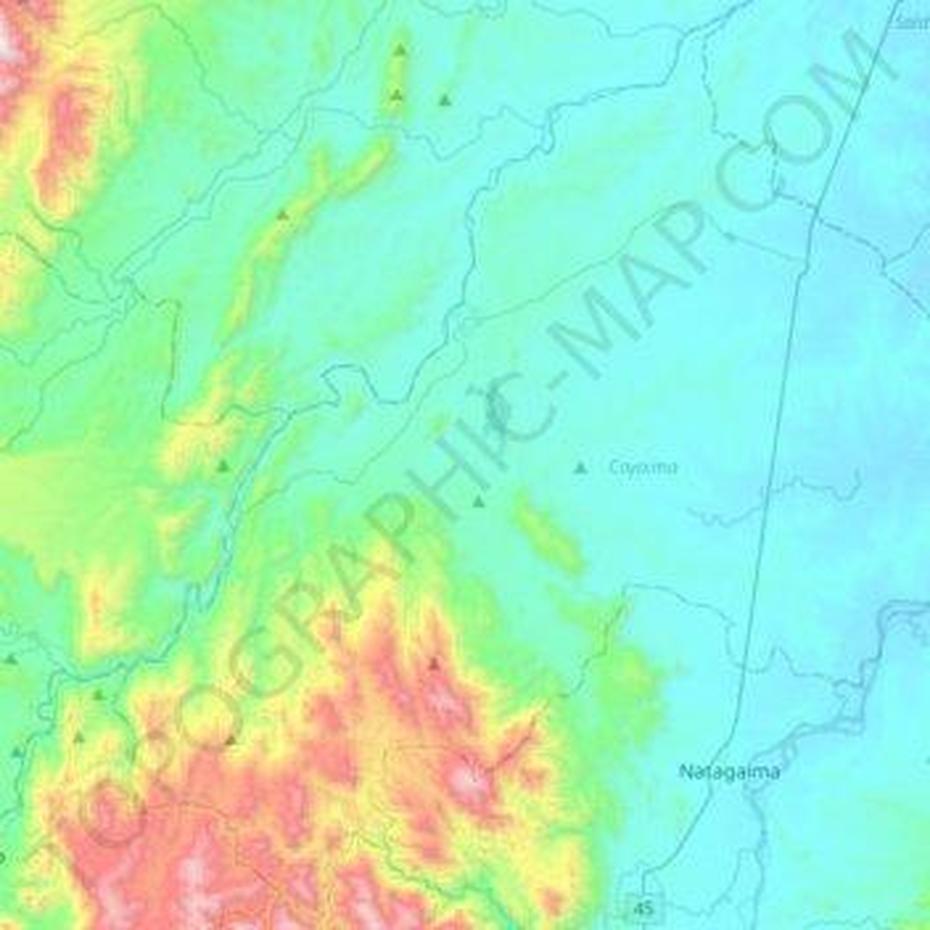 Mapa Topografico Coyaima, Altitud, Relieve, Coyaima, Colombia, Colombia River, Colombia Cities