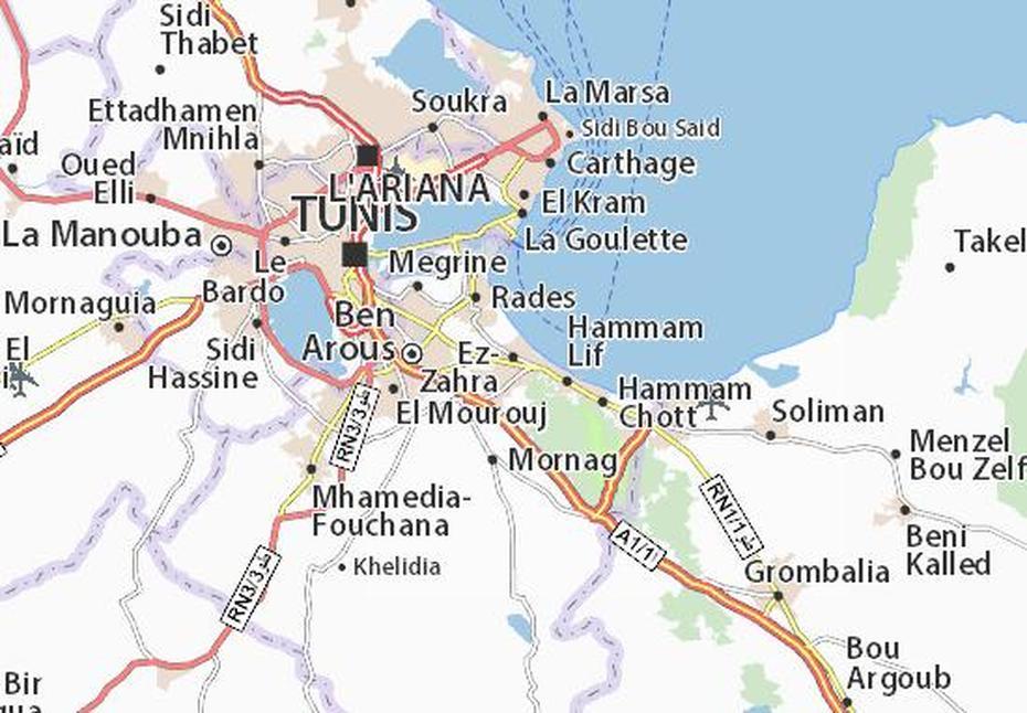 Michelin Ez-Zahra Map – Viamichelin, Ez Zahra, Tunisia, Tunisia Attractions, Tunisia Cities