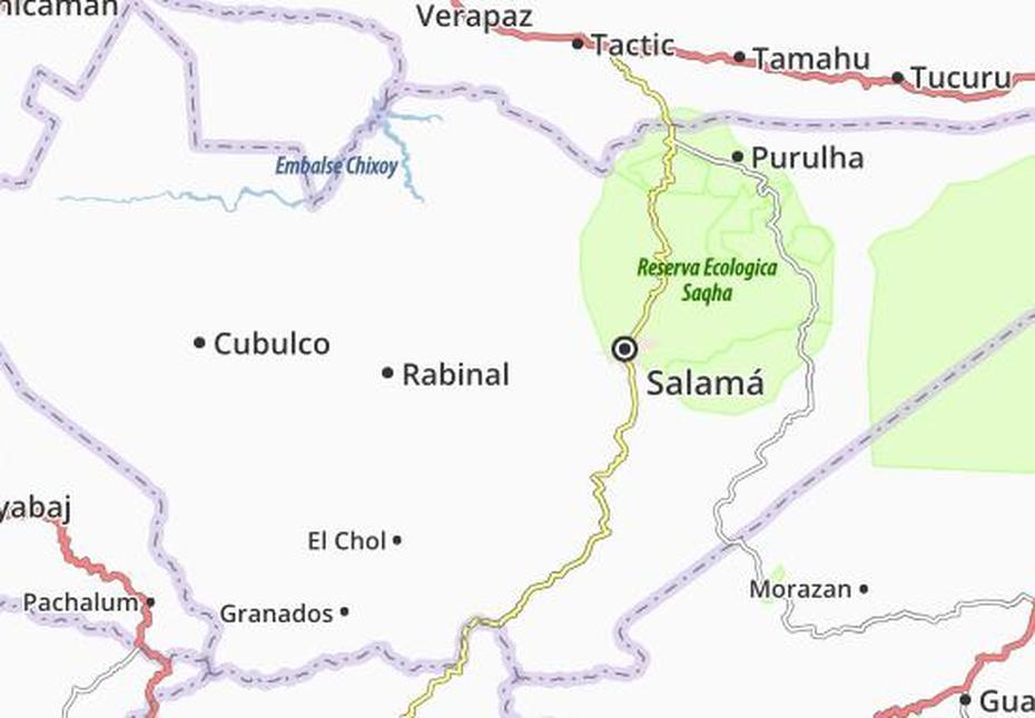 Michelin-Landkarte San Miguel Chicaj – Stadtplan San Miguel Chicaj …, San Miguel Chicaj, Guatemala, Xela Guatemala, Guatemala  With Cities