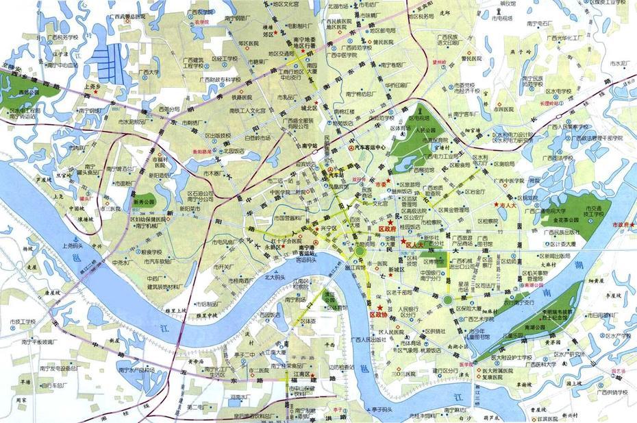 Nanning China Map – Nanning China  Mappery, Nanning, China, Qinzhou, Xiamen