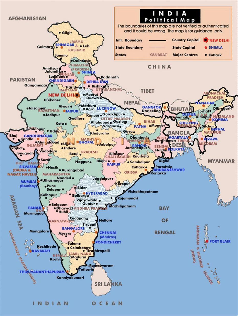 Political And Administrative Map Of India | India | Asia | Mapsland …, Sardārshahr, India, India  By State, Chennai India