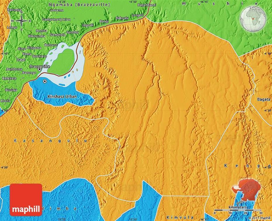 Political Map Of Kinshasa Rural, Kasangulu, Congo (Kinshasa), Kinshasa Plan, Dr Congo