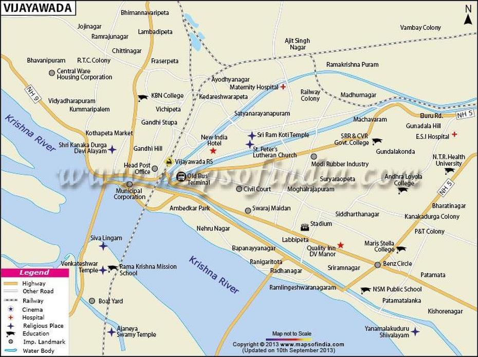 Road Map Of Vijayawada City – State Coastal Towns Map, Vijayavāda, India, India  Satellite View, Visakhapatnam India