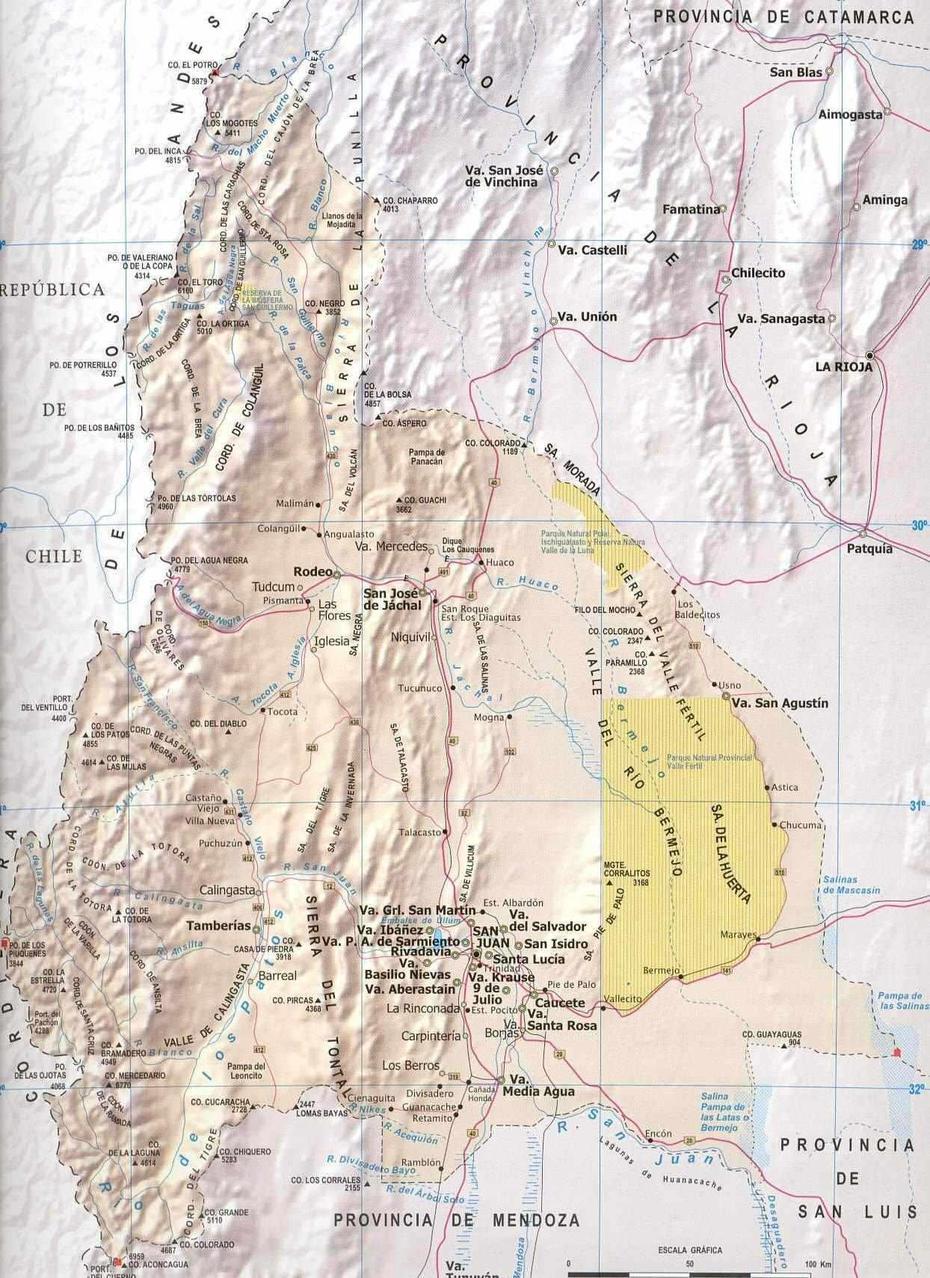 San Juan Province Map, Argentina, San Juan, Argentina, A San Juan Pr, Salta Argentina