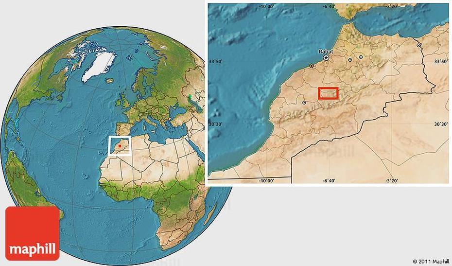 Satellite Location Map Of Oulad Yahya, Bahharet Oulad Ayyad, Morocco, Morocco  Printable, Rabat Morocco