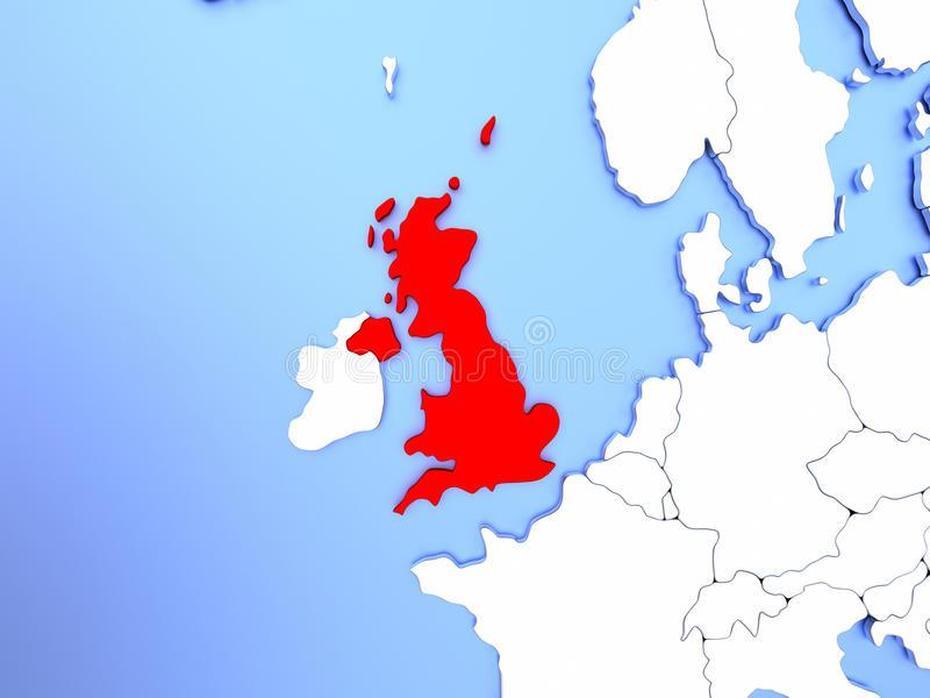 United Kingdom  With Cities, United Kingdom Country, Illustration, Reddish, United Kingdom