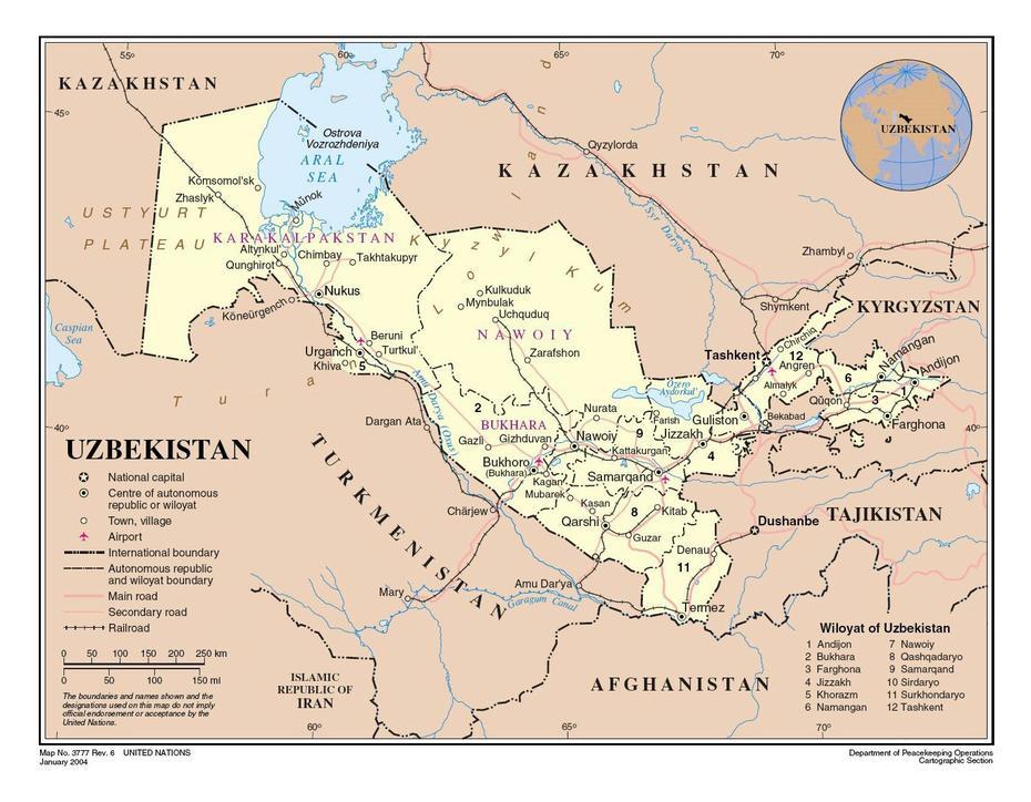 Uzbekistan In World, Uzbekistan Attractions, Large Detailed, Gurlan, Uzbekistan