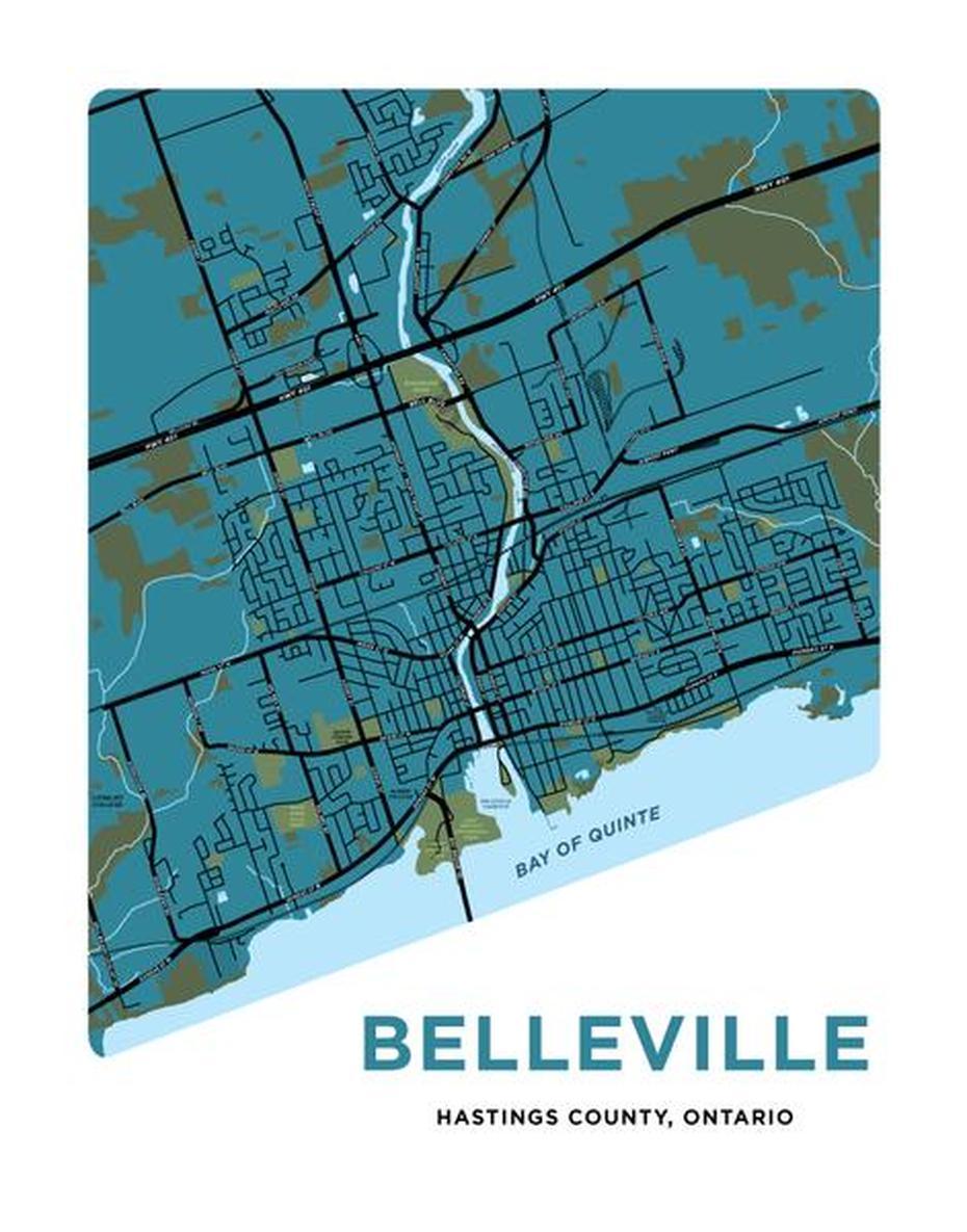 Belleville Map Print  Jelly Brothers, Belleville, United States, Belleville Pa, Belleville Street