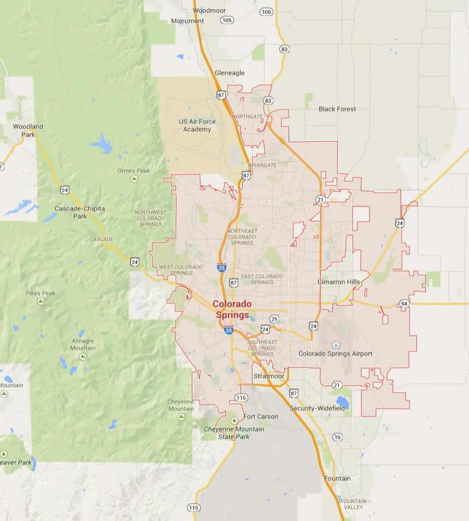 Colorado Springs Colorado Map – United States, Colorado Springs, United States, Old Colorado, Political  Of Colorado