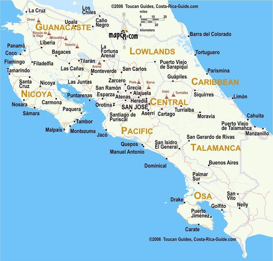 Costa Rica Maps | Printable Maps Of Costa Rica For Download, Cariari, Costa Rica, San Isidro Del General Costa Rica, Golfito Costa Rica