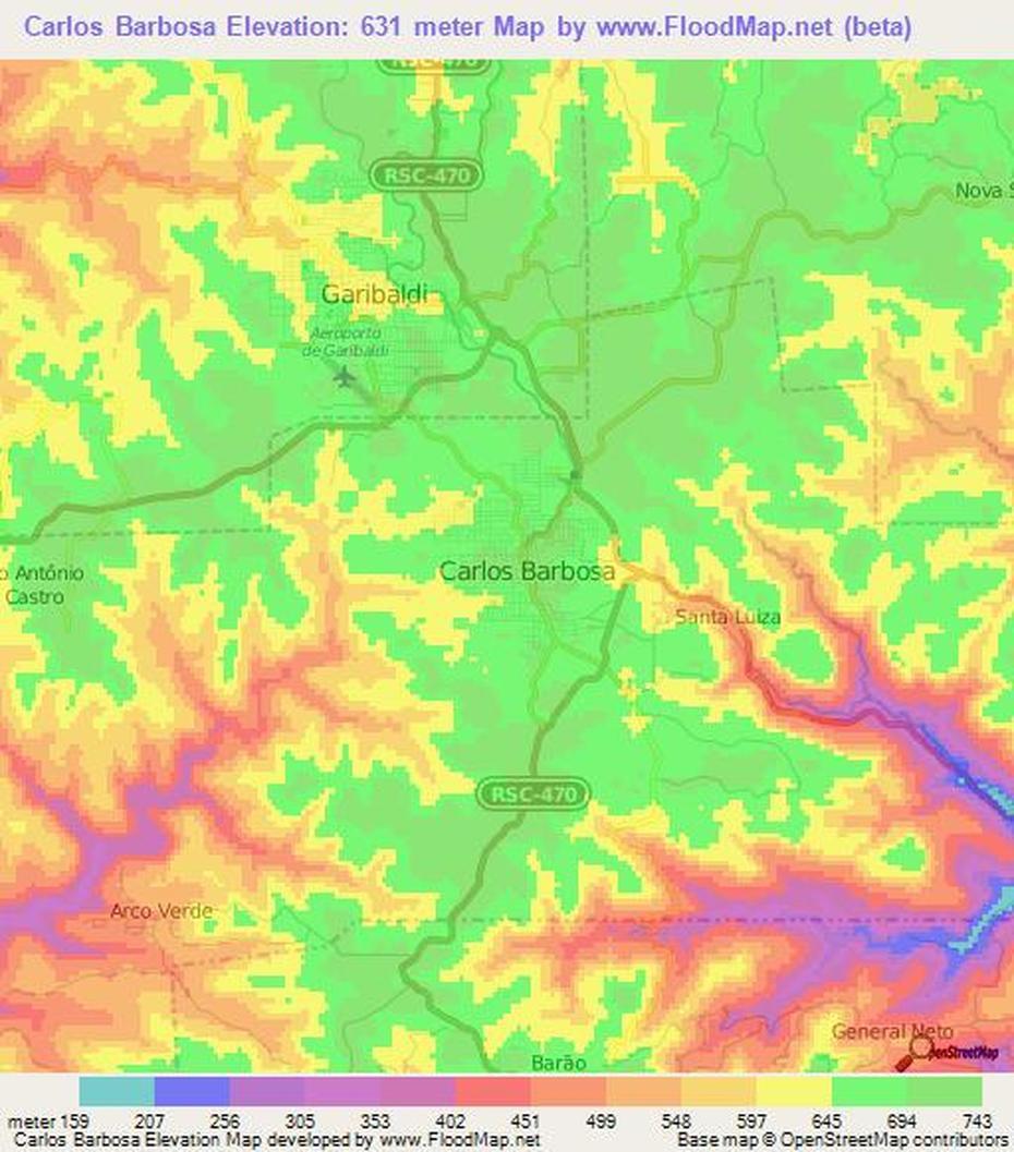 Elevation Of Carlos Barbosa,Brazil Elevation Map, Topography, Contour, Carlos Barbosa, Brazil, Carlos Alexandre Barbosa, Dr. Carlos Barbosa
