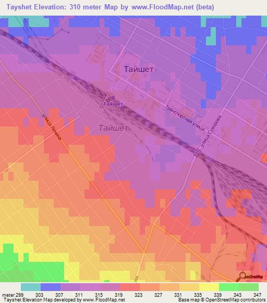 Elevation Of Tayshet,Russia Elevation Map, Topography, Contour, Tayshet, Russia, Star City Russia, Trans-Siberian  Highway