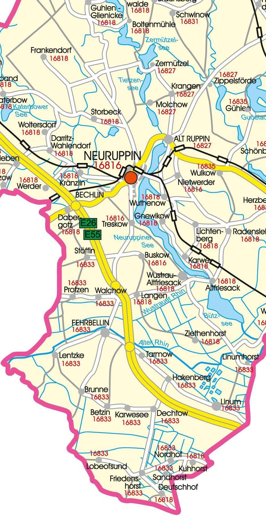 Karte Neuruppin Brandenburg Deutschland: Hot-Maps Landkarten Und …, Neuruppin, Germany, Ravensburg Germany, Leipzig/ Germany