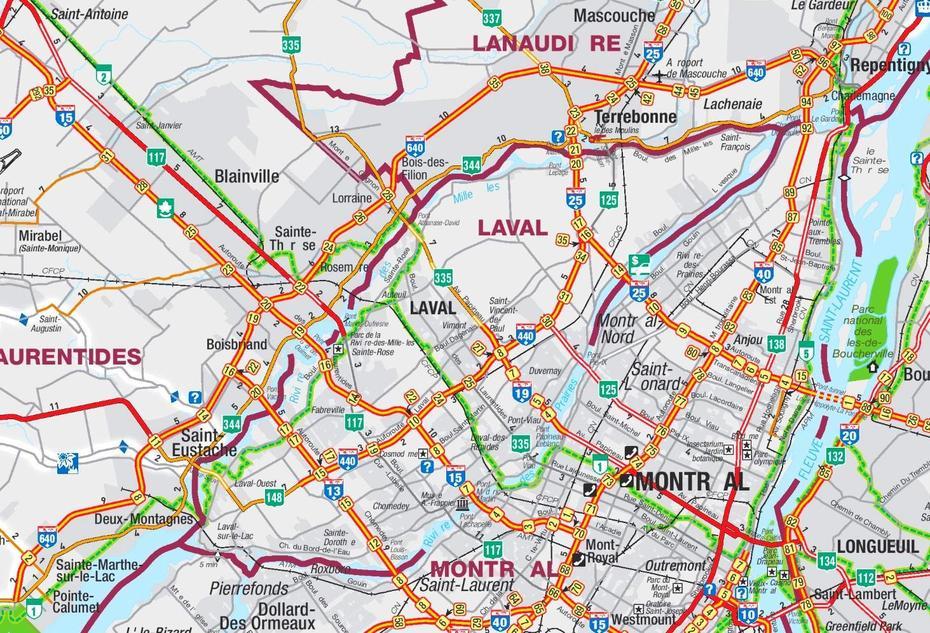 Laval Area Road Map, Laval, Canada, Laval Quebec, Laval Qc