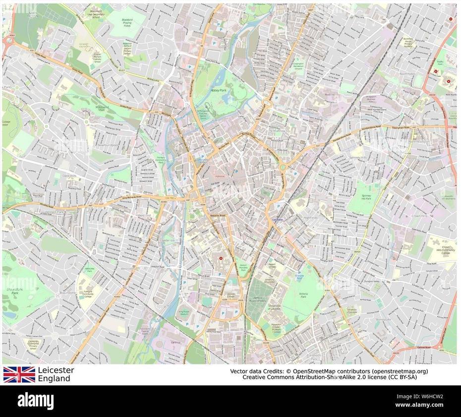 Map Of Leicester, England High Resolution Stock Photography And Images …, Leicester, United Kingdom, United Kingdom Houses, Leicester Airport