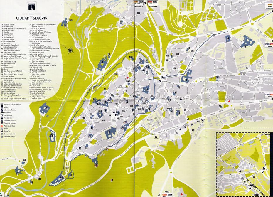 Mapa Turistico De Segovia – Tamano Completo, Segovia, Colombia, Soria, Toro Spain