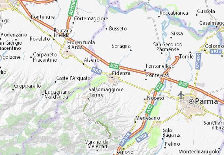 Michelin-Landkarte Fidenza – Stadtplan Fidenza – Viamichelin, Fidenza, Italy, Bologna Italy, Fidenza Duomo