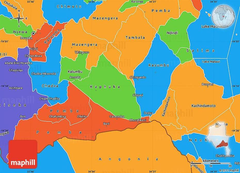 Political Simple Map Of Dedza, Dedza, Malawi, Malawi Schools, Zomba Malawi